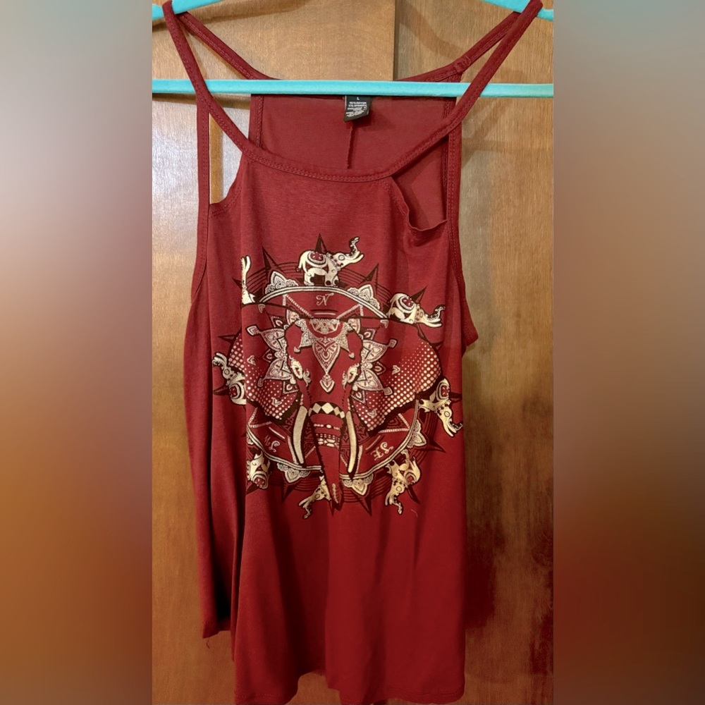 Women's Red Graphic Tank Top